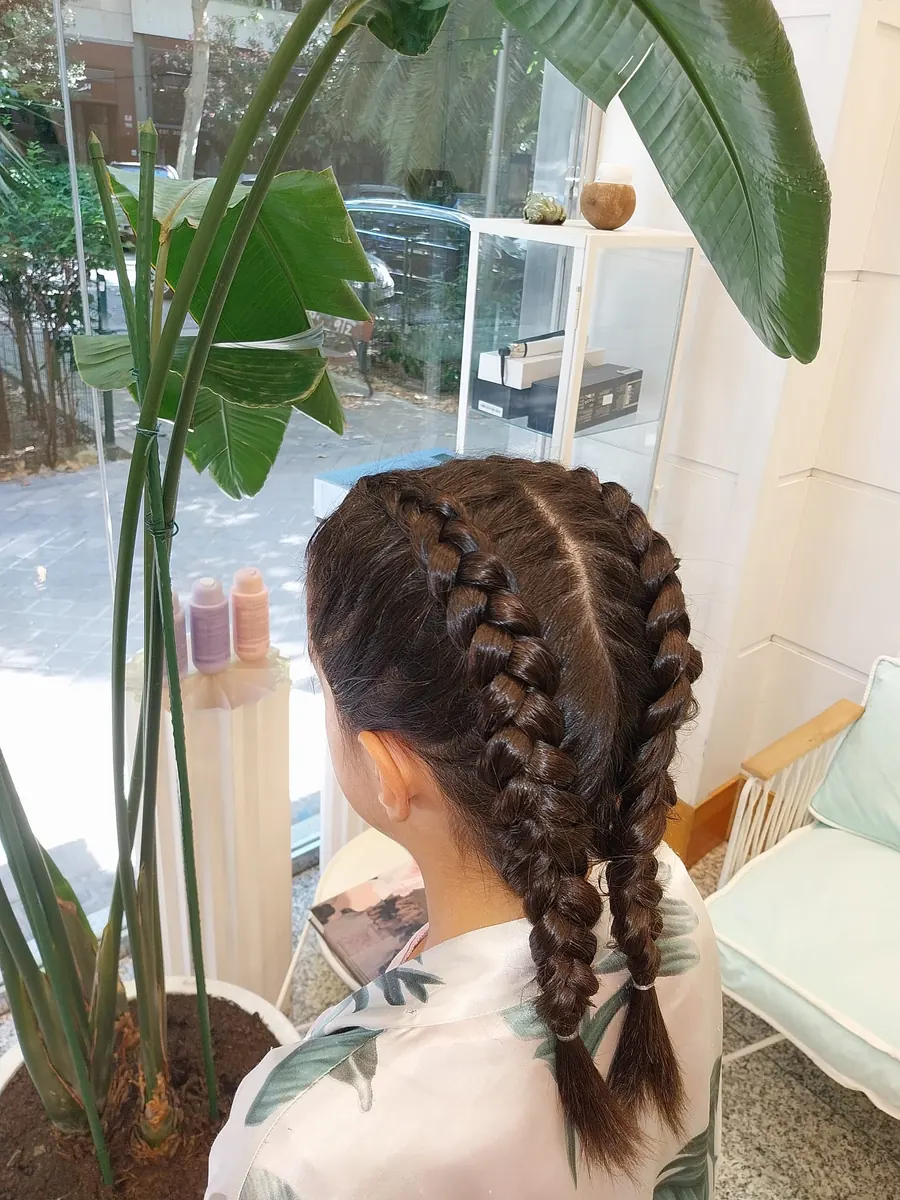Peinado con dos trenzas en Tandem Hair